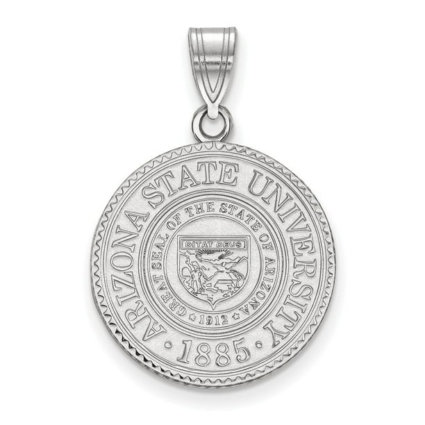 White Sterling Silver Charm Pendant Arizona NCAA State University 25 mm 18 White Sterling Silver Charm Pendant Arizona NCAA State University 25 mm 18